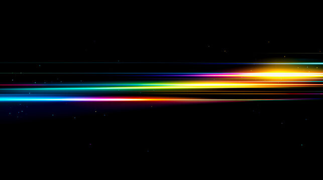 虹色の閃光が輝くエフェクト背景