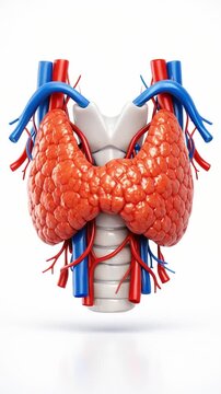 Human heart medical anatomy organ artery vein vessel circulation biology healthcare illustration shows detailed thyroid gland endocrine organ human neck medical anatomy study showing thyroid