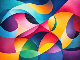 Obraz premium Abstract design with harmonious colors and interconnected shapes representing unity