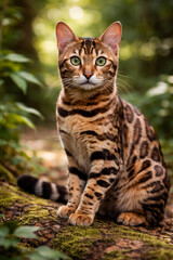 Obraz premium Bengal Cat Portrait with Striking Rosette Pattern
