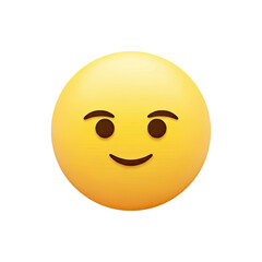 Fototapeta premium Smiling face with raised eyebrows isolated on transparent background