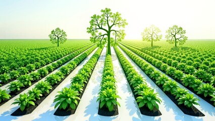 Technological agriculture planting scene