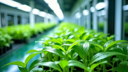Hydroponic vegetable cultivation scene