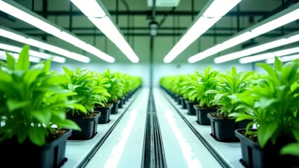 Close up of vegetables in technology greenhouse