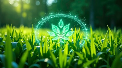 Holographic Close up of Technological Plants