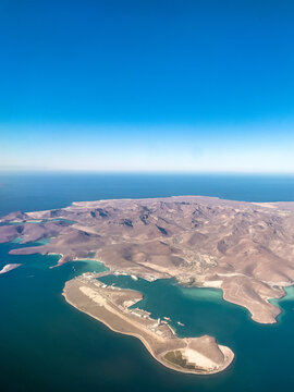 Aerial View of Balandra Beach with Turquoise Waters in La Paz, Baja California Sur, Mexico