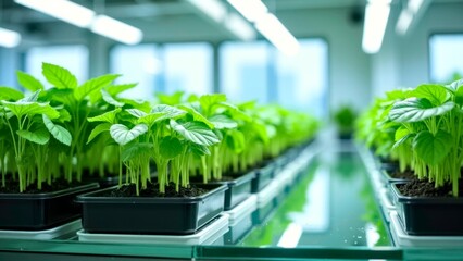 Close up of technology hydroponic cultivation