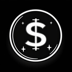 Fototapeta premium Dollar symbol on black-and-white sign.