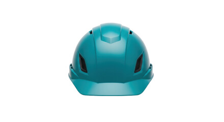 Teal climbing helmet isolated PNG on transparent background, safety headgear for mountaineering and construction work