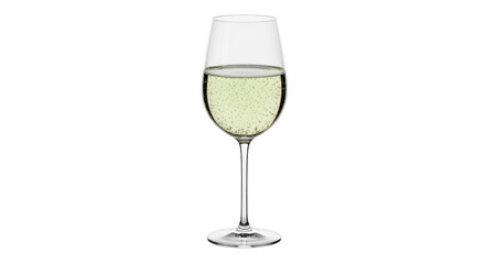 Fototapeta premium Elegant glass of sparkling white wine isolated PNG, celebratory drink for special occasions and festive celebrations