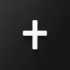 Fototapeta premium White cross on black background.
