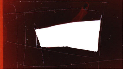Vintage Film Burn Frame with Scratches and Light Leak Border