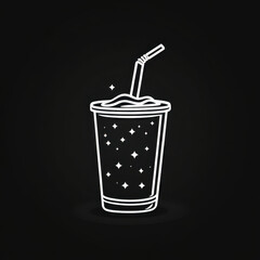 Glass with straw and straw straw inside.