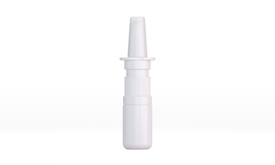 Nasal spray bottle isolated Mockup. 3D rendering