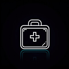 Suitcase with a cross emblem.