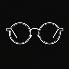 A pair of glasses on a black background.