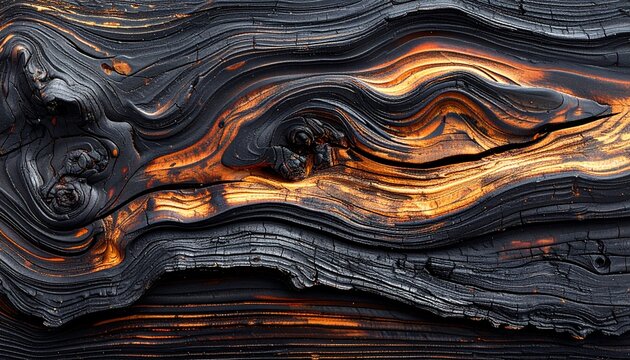 Abstract Wood Grain Texture with Warm Tones and Dark Accents.