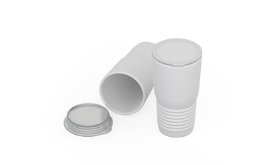 Travel tumbler set isolated Mockup. 3D rendering