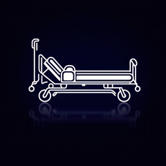 White line icon of bed with pillow.