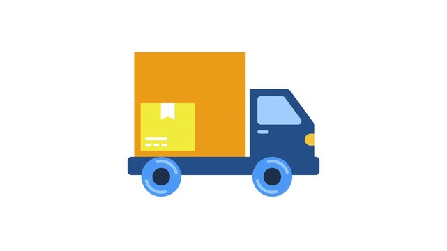 Minimal delivery truck symbol animation for eCommerce and logistics on white background
