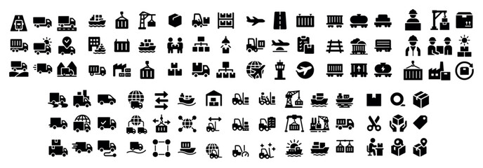 Transportation and logistics icon collection