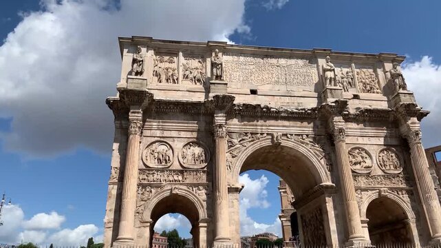 Arch of Constantine Rome Ancient Monument Daytime View