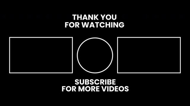 End screen youtube with buttons and call to action text. Suitable for youtube videos to promote engagement and drive traffic.