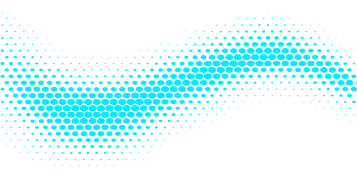 Abstract halftone vector background with a blue and green wave pattern featuring artistic dotted circles and digital light textures for a modern business wallpaper design
