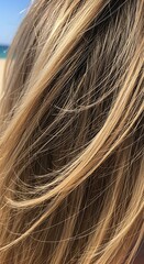Fototapeta premium Blonde Hair Flowing in the Wind.