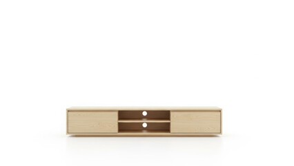 Minimalist wooden media console
