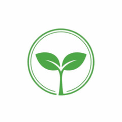Obraz premium Green Sprout Emblem Symbolizing Growth and Nature.