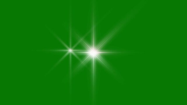 Sparkle twinkle glitter star effect, white glowing cartoon stars, flat vector doodle blink, shiny magic sparkle motion, holiday festive overlay, chroma key green screen, ultra hd 4k