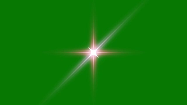 Glitter sparkle star animation, twinkling white cartoon stars, flat vector doodle shine, glowing light trails, festive magical overlay, chroma key green screen, ultra hd