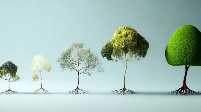 Tree Growth Stages in Different Seasons.