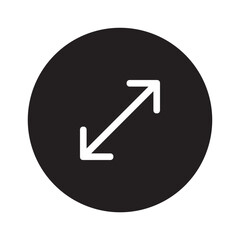 Vector of Full Screen Expand Arrow Icon of space For Ui _Circle Glyph Icon 