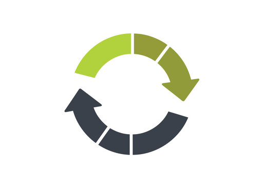 Reload circular arrows with segmented segments for refresh and cycle