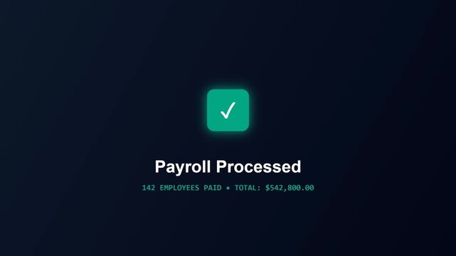 Payroll Processed Successfully Confirmation of Payment and Employee Status