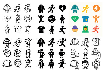 Fitness and health icons collection