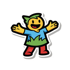 Vibrant illustration of a smiling cartoon character with out Page Page z48.eps Details  energetic pose contained