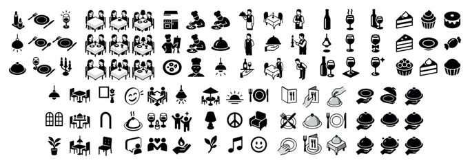 Fototapeta premium Restaurant and dining icon collection