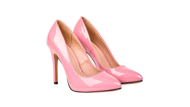 Pink high heel shoes  isolated on transparent background