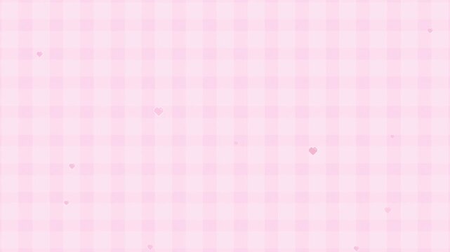 Pastel Pink Checkers Plaid Wallpaper With Sweet Pink Heart Video Background