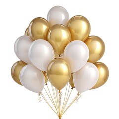 Elegant Golden and White Pearl Balloons Arrangement 