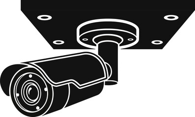 Security Camera icon vector black and white.