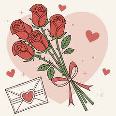 greeting card with roses