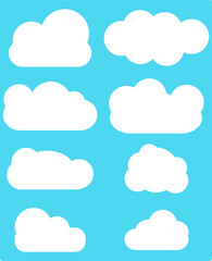 set of clouds vector. flat design. simple design concept.