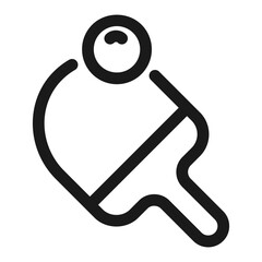 Table tennis paddle and ball line icon vector for sport app design