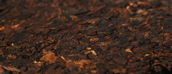 Pressed Pu-erh Tea Texture, Compressed Chinese Tea Leaves Macro