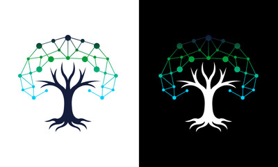 Fototapeta premium internet technology tree logo