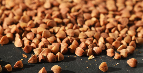 Buckwheat Grain Texture. Food Background